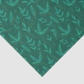 Elegante donkergroene bladeren lijnkunst inpakpapi tissuepapier (Detail)