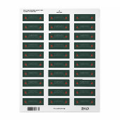 Elegante donkergroene bloemenkerst retouradres etiket (Full Sheet)