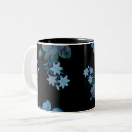 Elegante donkergroene bloempatroon koffiemok tweekleurige koffiemok