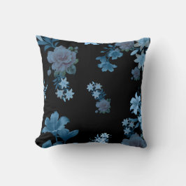Elegante donkergroene bloempatroon worp kussen