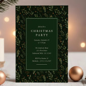 Elegante donkergroene botanische kerstfeest kaart