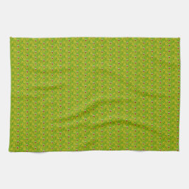 Elegante donkergroene chartreuse bloemmotief theedoek