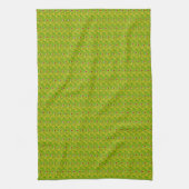 Elegante donkergroene chartreuse bloemmotief theedoek (Verticaal)