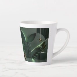 Elegante donkergroene en gouden abstracte geometri latte mok