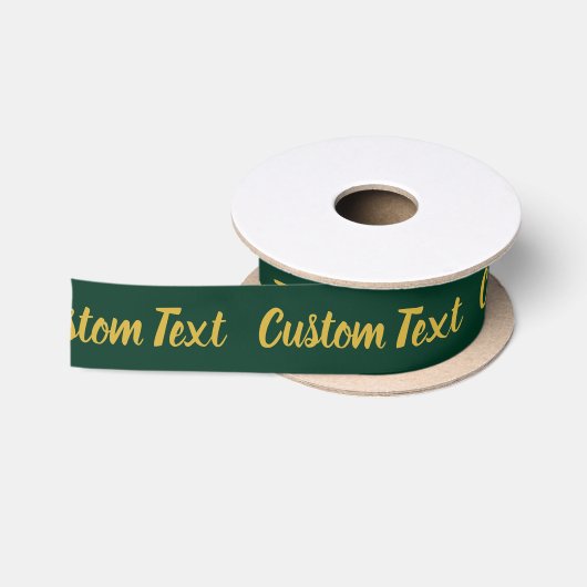 Elegante donkergroene en gouden script tekst Sjabl Satijnen Lint (Spoel)