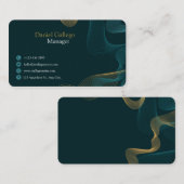 Elegante donkergroene gouden abstracte professione visitekaartje (Voorkant / Achterkant)