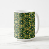 Elegante donkergroene gouden geometrische Mok (Voorkant rechts)