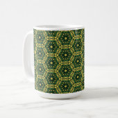 Elegante donkergroene gouden geometrische Mok (Voorkant links)