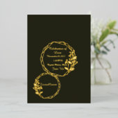 Elegante donkergroene & gouden uitnodigingskaart  folie uitnodiging (Staand Voorkant)