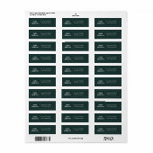 Elegante donkergroene naam Script Retouradres Etiket (Full Sheet)