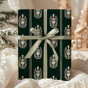Elegante donkergroene notenkraker cadeaupapier