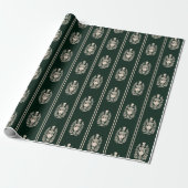 Elegante donkergroene notenkraker  cadeaupapier (Uitgerold)