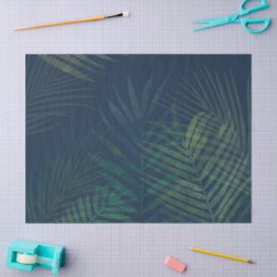Elegante donkergroene palmbladeren patroon tropisc tissuepapier