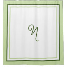 Elegante donkergroene rand schrift monogram