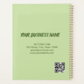 Elegante donkergroene rand script monogram planner (Achterkant)