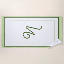 Elegante donkergroene rand script monogram