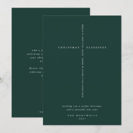 Elegante donkergroene schriftuurkruis feestdagenkaart