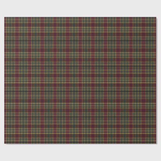Elegante donkergroene tartan – Classic Yellow Plai Cadeaupapier (Vlak)
