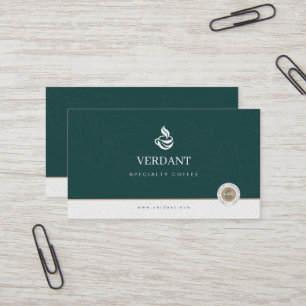 Elegante donkergroene visitekaart voor Specialty C Visitekaartje