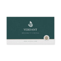 Elegante donkergroene visitekaart voor Specialty C