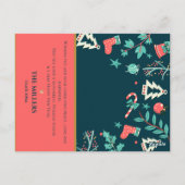 Elegante donkergroene vrolijke kerstfoto begroetin briefkaart (Achterkant)