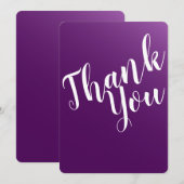 Elegante donkerpaarse bedankkaart (Voorkant / Achterkant)