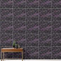 Elegante donkerpaarse bloemrank behang – gedisting