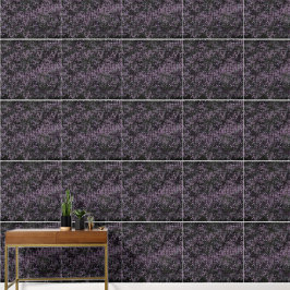 Elegante donkerpaarse bloemrank behang – gedisting