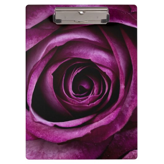 Elegante donkerpaarse roos klembord (Voorkant)