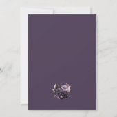 Elegante donkerpaarse rozen Bruidsdouche Kaart (Achterkant)
