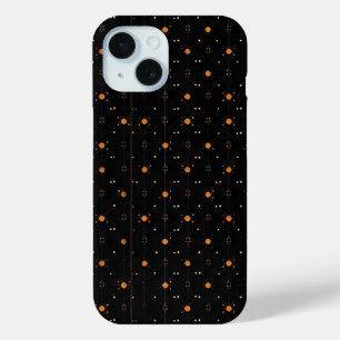 Elegante donkerpatroon gele Stippen iPhone 15 Case