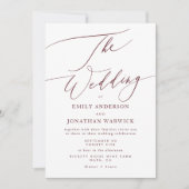 Elegante donkerrode Bourgondische kalligrafie De b Kaart (Voorkant)