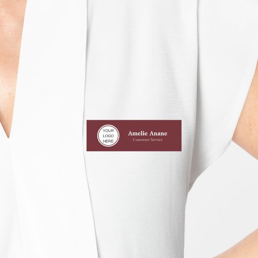 Elegante donkerrode Business Logo Professional Naamplaatje