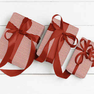 Elegante donkerrode dunne gestreepte cadeaupapier