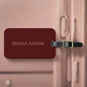 Elegante donkerrode en roze blauwroze typografie bagagelabel