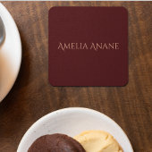 Elegante donkerrode en roze blauwroze typografie bier onderzetter