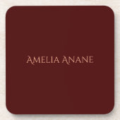 Elegante donkerrode en roze blauwroze typografie bier onderzetter (Voorkant)