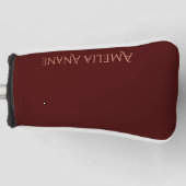 Elegante donkerrode en roze blauwroze typografie golfheadcover (Voorkant)