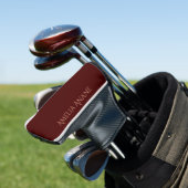 Elegante donkerrode en roze blauwroze typografie golfheadcover (Insitu)