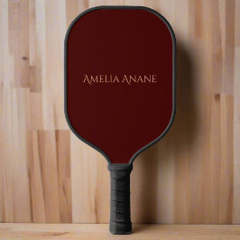 Elegante donkerrode en roze blauwroze typografie pickleball paddle
