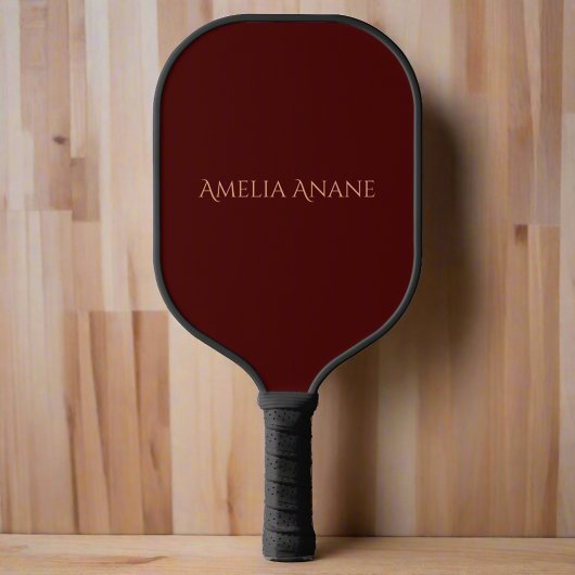 Elegante donkerrode en roze blauwroze typografie pickleball paddle