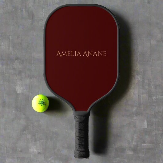 Elegante donkerrode en roze blauwroze typografie pickleball paddle