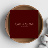 Elegante donkerrode en roze blauwroze typografie vierkante visitekaartje