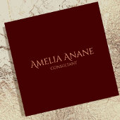 Elegante donkerrode en roze blauwroze typografie vierkante visitekaartje