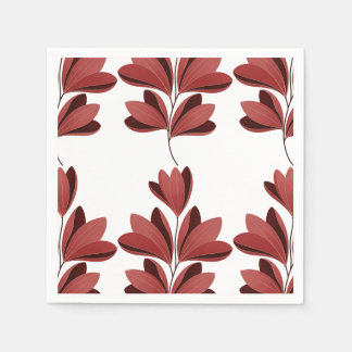 Elegante donkerrode gestileerde bloemtak servet