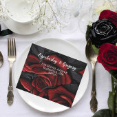 Elegante donkerrode gotische Roos zwarte foto QR-c All In One Uitnodiging