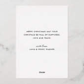 Elegante donkerrode gouden script vrolijke kerstfo folie feestdagenkaart (Achterkant)