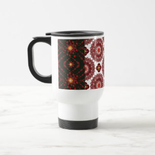 Elegante donkerrode mandala geometrische reismok – reisbeker