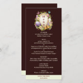 Elegante donkerrode Pasen Bos Bruiloft Menu  (Voorkant / Achterkant)