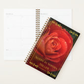 Elegante donkerrode roos botanische bloemen planne planner (Display)